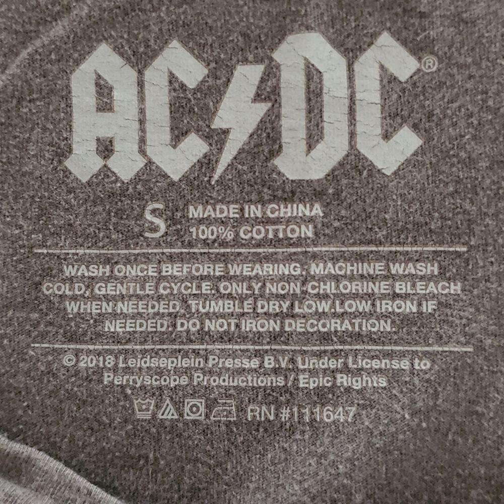 Women's AC/DC Distressed T Shirt - Picture 2 of 5